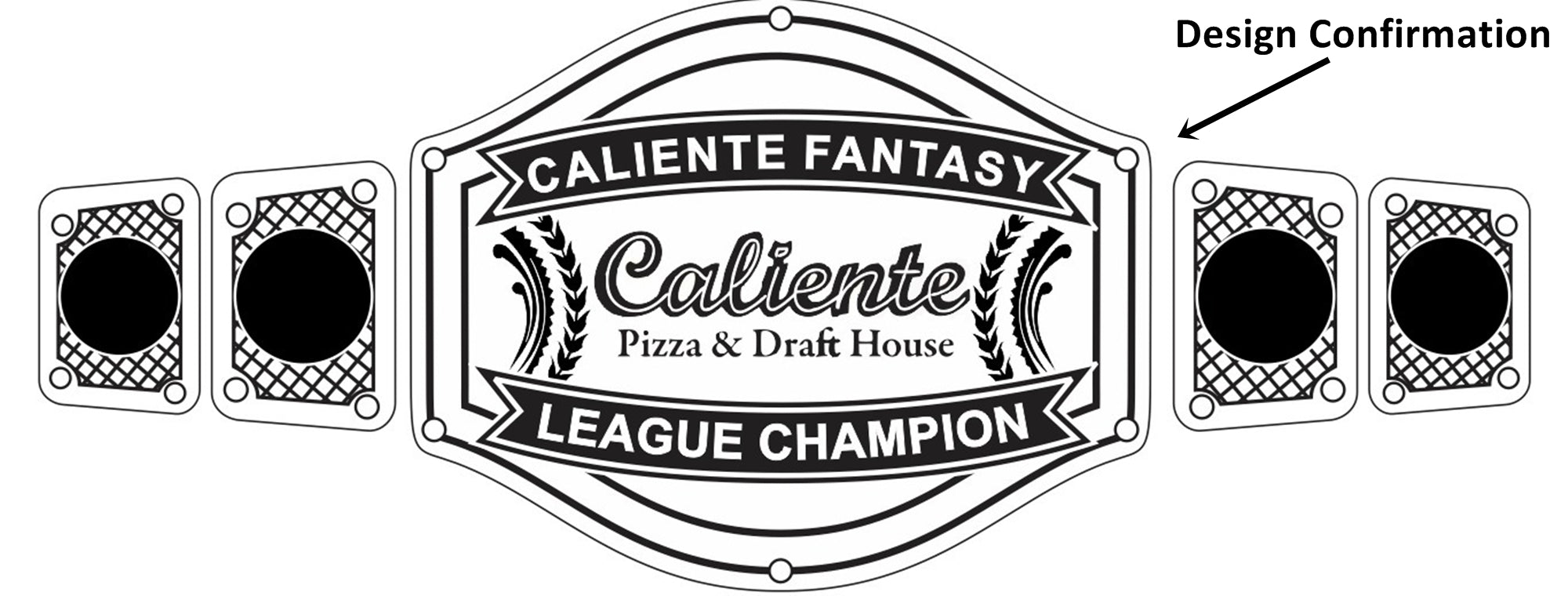 Custom Name and Caliente Logo Wrestling Championship Belt - Customize Wrestling Belts