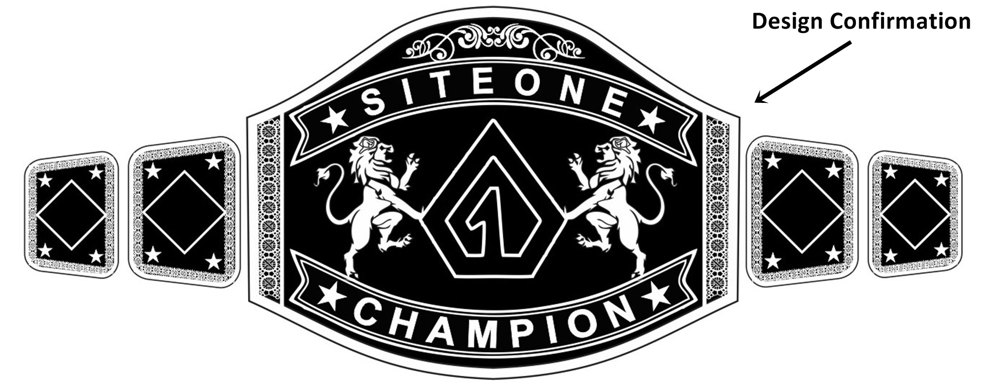 Custom Name and One Triangle Logo Wrestling Championship Belt - Customize Wrestling Belts