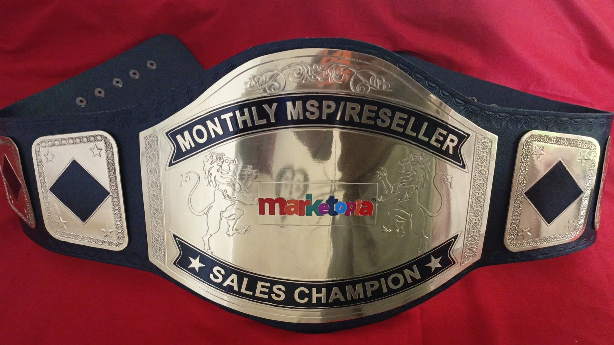 Custom Name and Marketopia Logo Wrestling Championship Belt - Customize Wrestling Belts