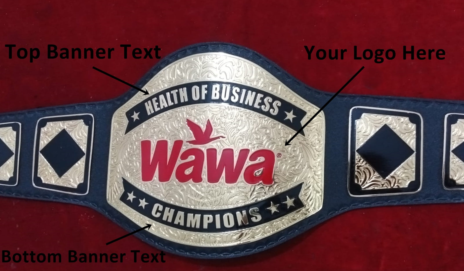 Custom WAWA Flying Bird Logo Wrestling Championship Belt - Customize Wrestling Belts