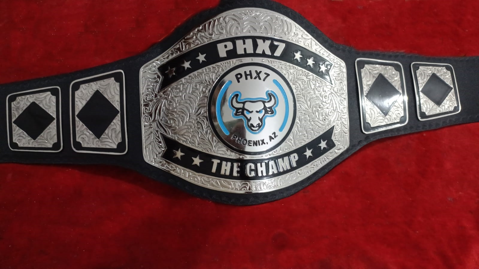 Custom Name and Bull Head Logo Wrestling Championship Belt - Customize Wrestling Belts