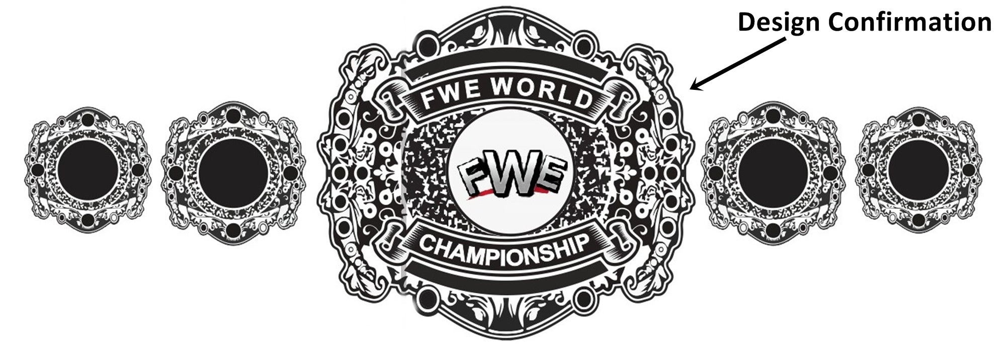 Custom Name and FWE Logo Wrestling Championship Belt - Customize Wrestling Belts