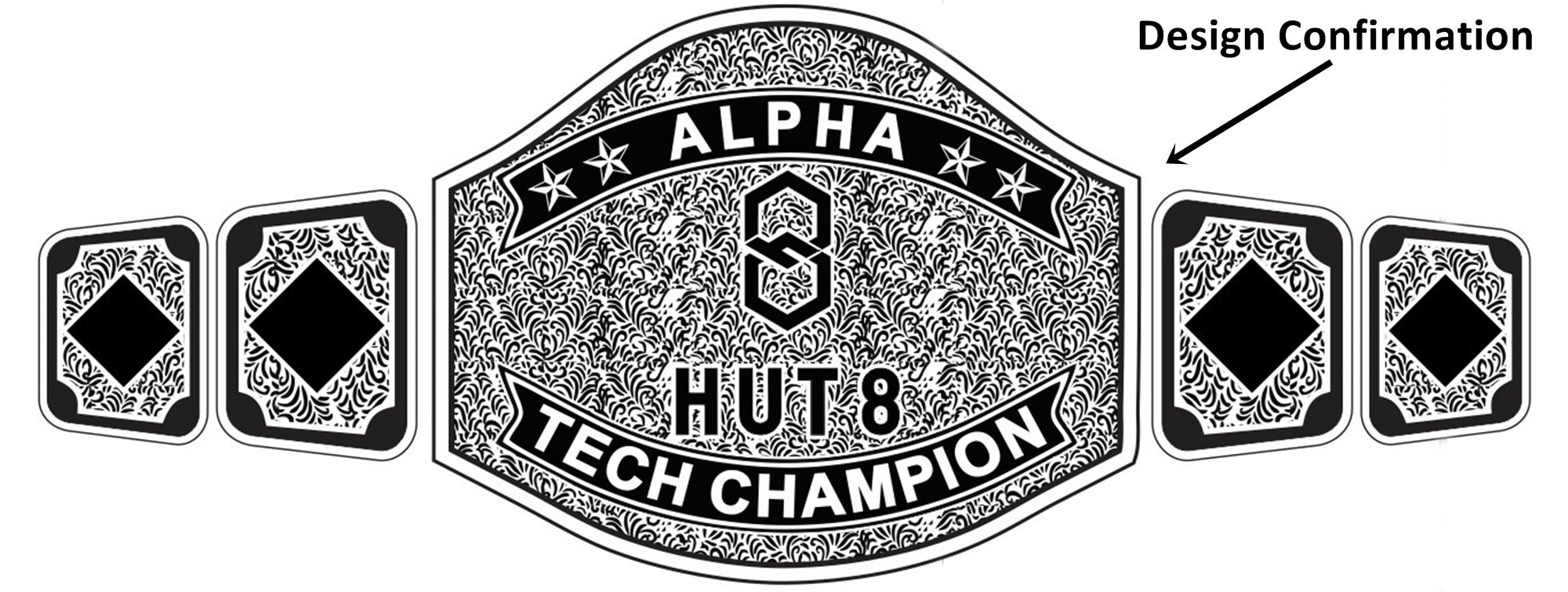 Custom Name and Hut 8 Logo Wrestling Championship Belt - Customize Wrestling Belts