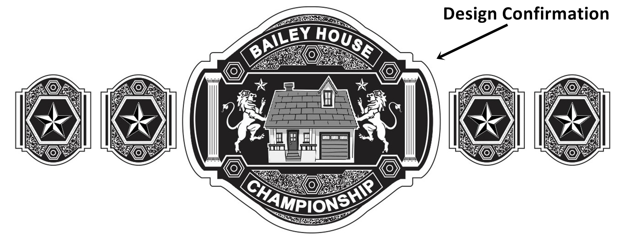 Custom Name and House Logo Wrestling Championship Belt - Customize Wrestling Belts