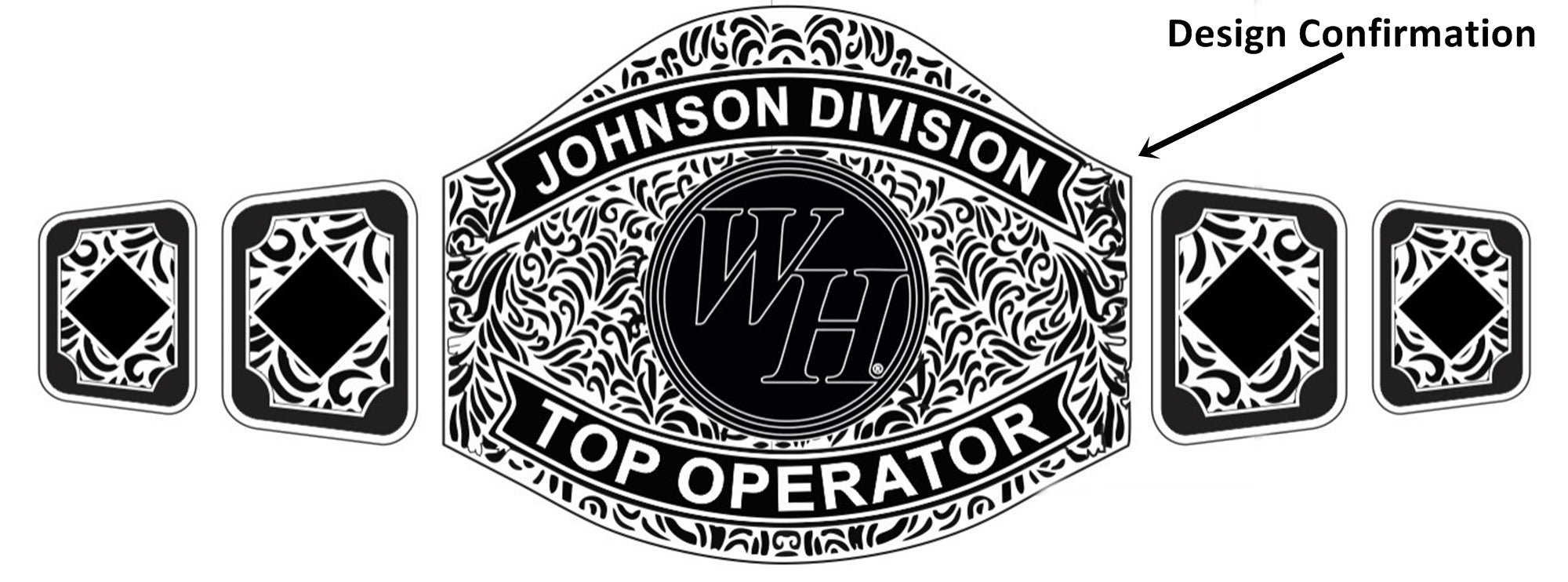 Custom Name and WH Logo Wrestling Championship Belt - Customize Wrestling Belts