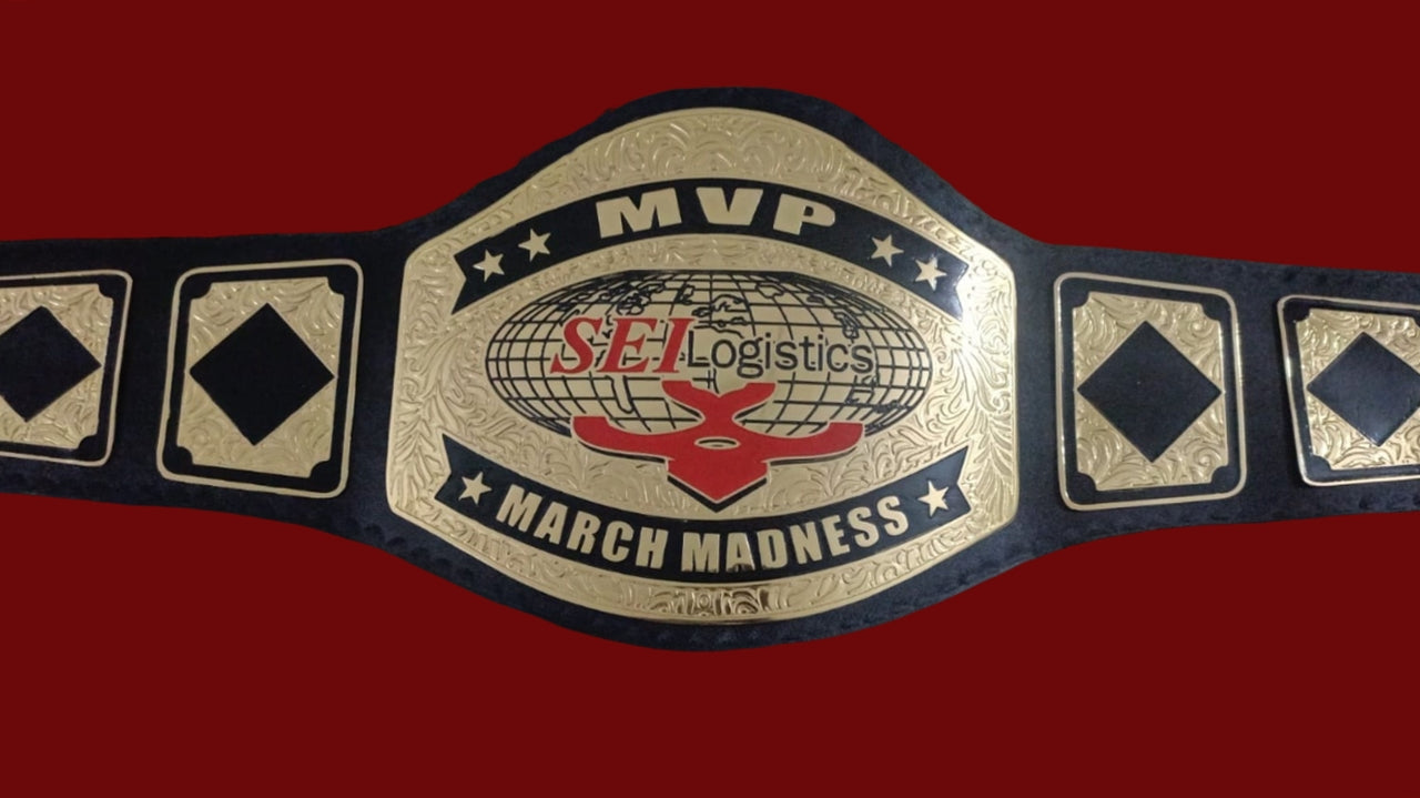 Custom SEI Logistics World Logo Wrestling Championship Belt - Customize Wrestling Belts