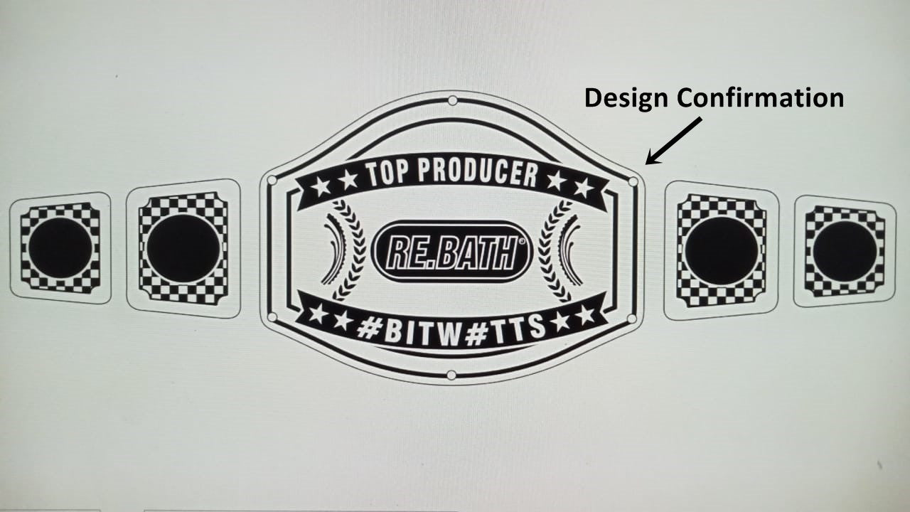 Custom Name and RE BATH Logo Wrestling Championship Belt - Customize Wrestling Belts