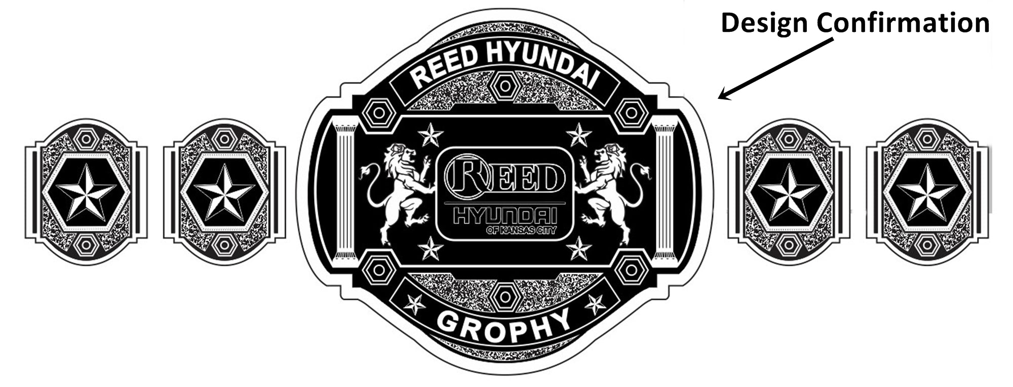 Custom Name and Reed Hyundai Logo Wrestling Championship Belt - Customize Wrestling Belts