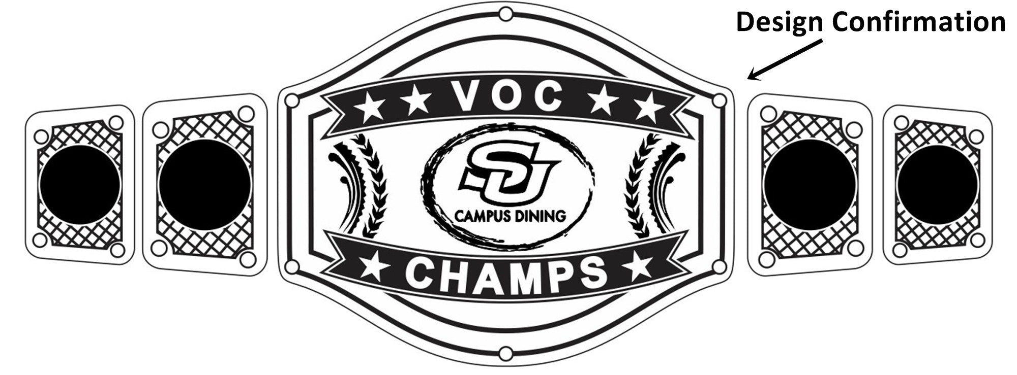 Custom Name and SU Campus Dining Logo Wrestling Championship Belt - Customize Wrestling Belts