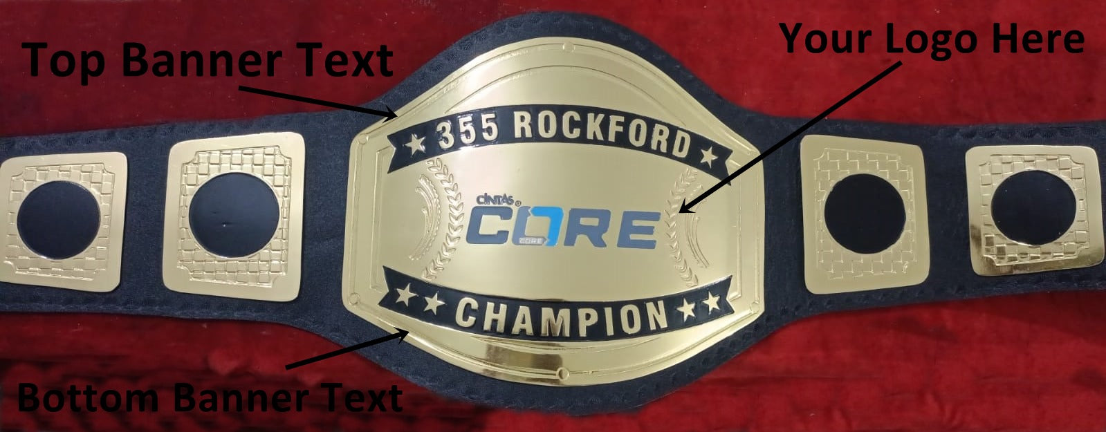 Custom Name and CORE Logo Wrestling Championship Belt - Customize Wrestling Belts