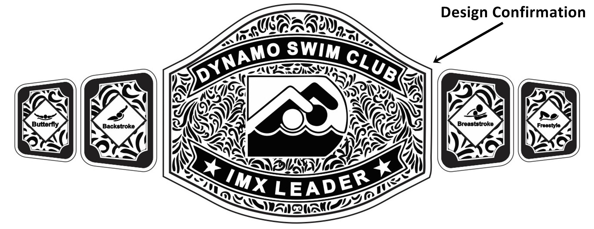 Custom Name and Dynamo Swim Club Logo Wrestling Championship Belt - Customize Wrestling Belts