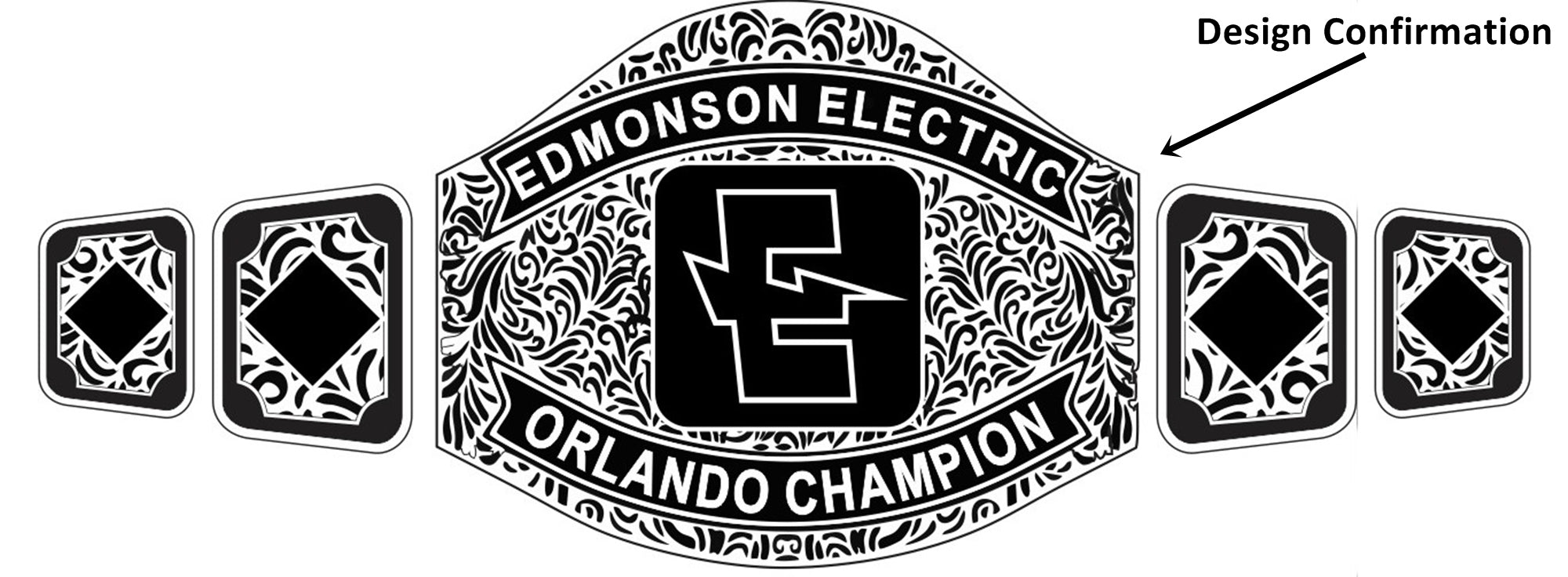 Custom Name and E Spark Logo Wrestling Championship Belt - Customize Wrestling Belts