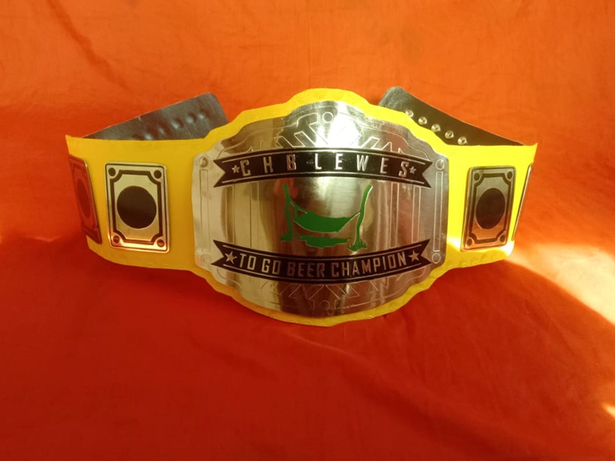 Custom Name and Green Net Woven Sling Logo Championship Belt - Customize Wrestling Belts