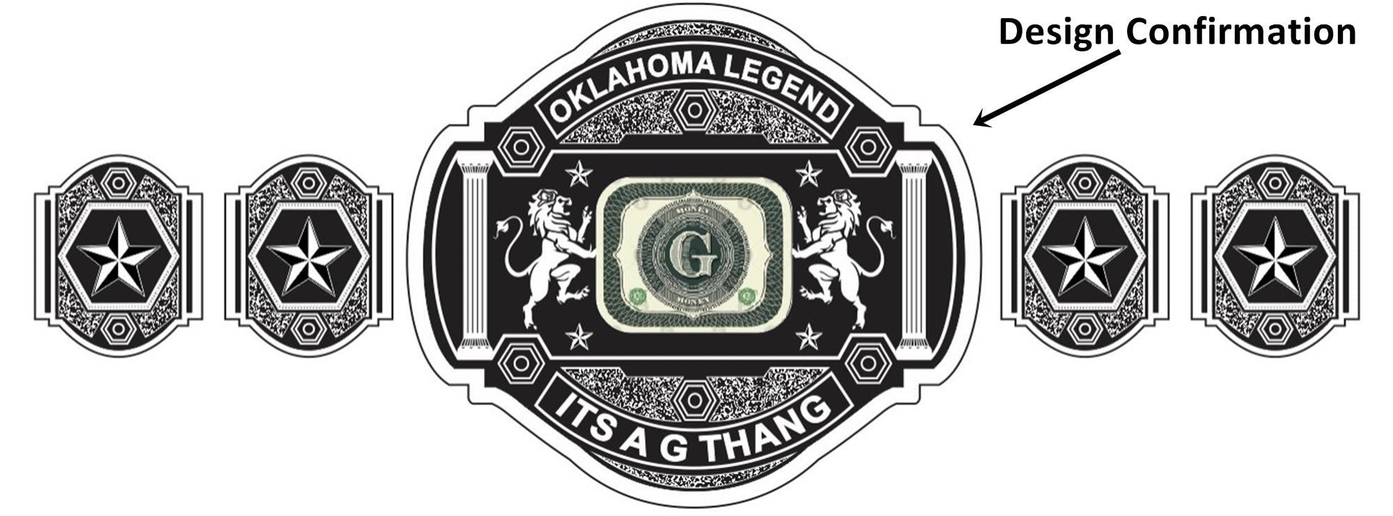 Custom Name and G Logo Wrestling Championship Belt - Customize Wrestling Belts