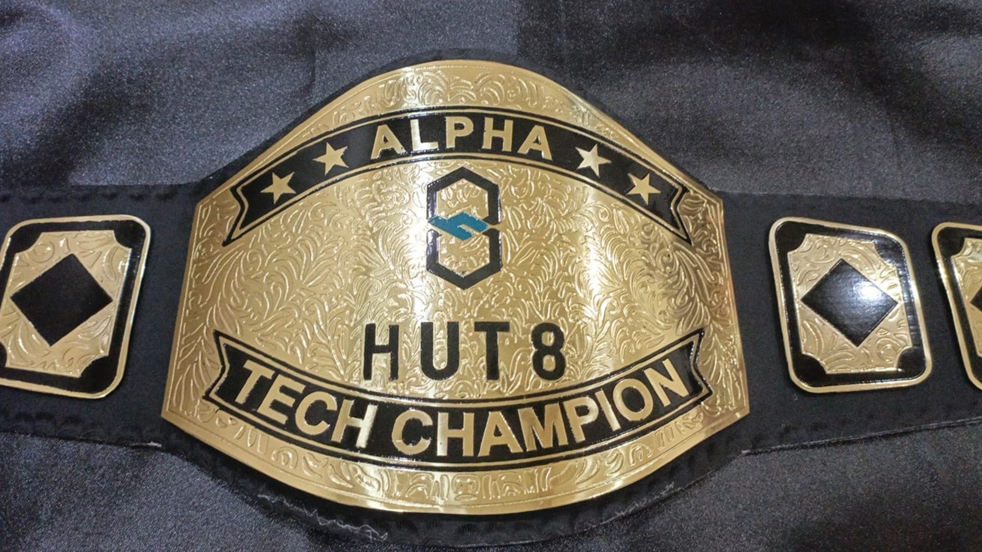 Custom Name and Hut 8 Logo Wrestling Championship Belt - Customize Wrestling Belts