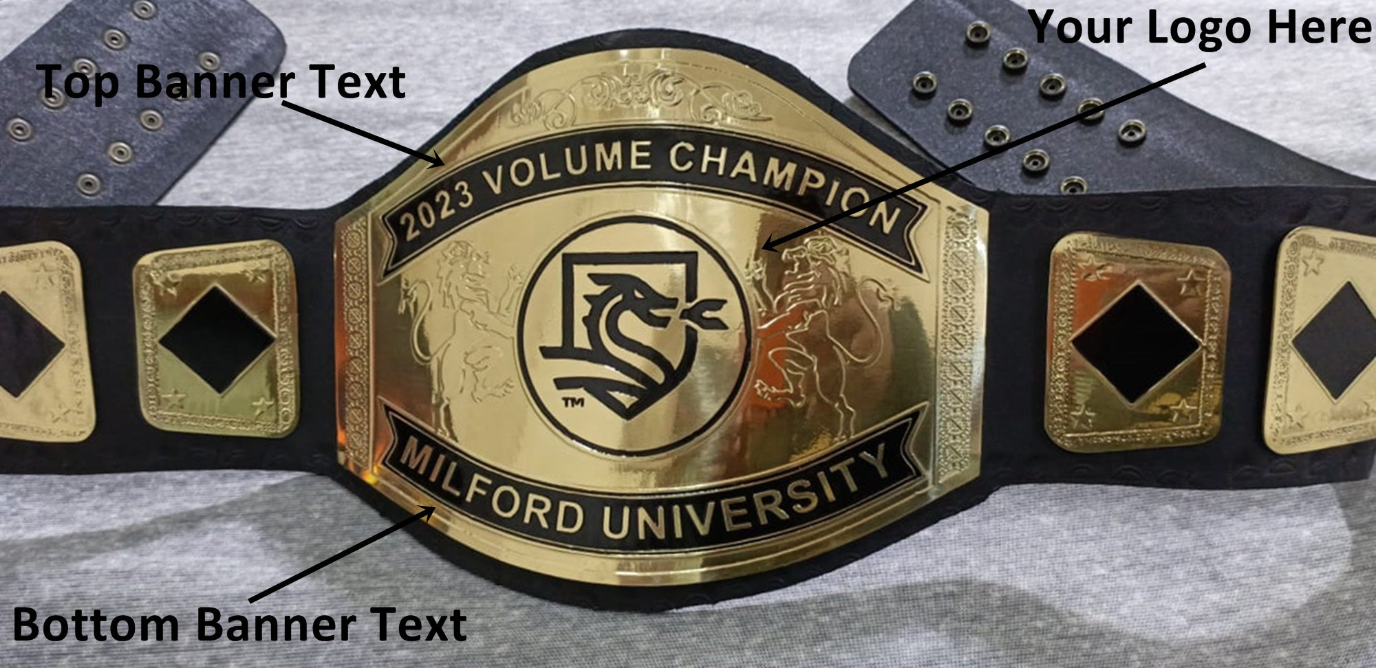 Custom Name and Dragon Logo Wrestling Championship Belt - Customize Wrestling Belts