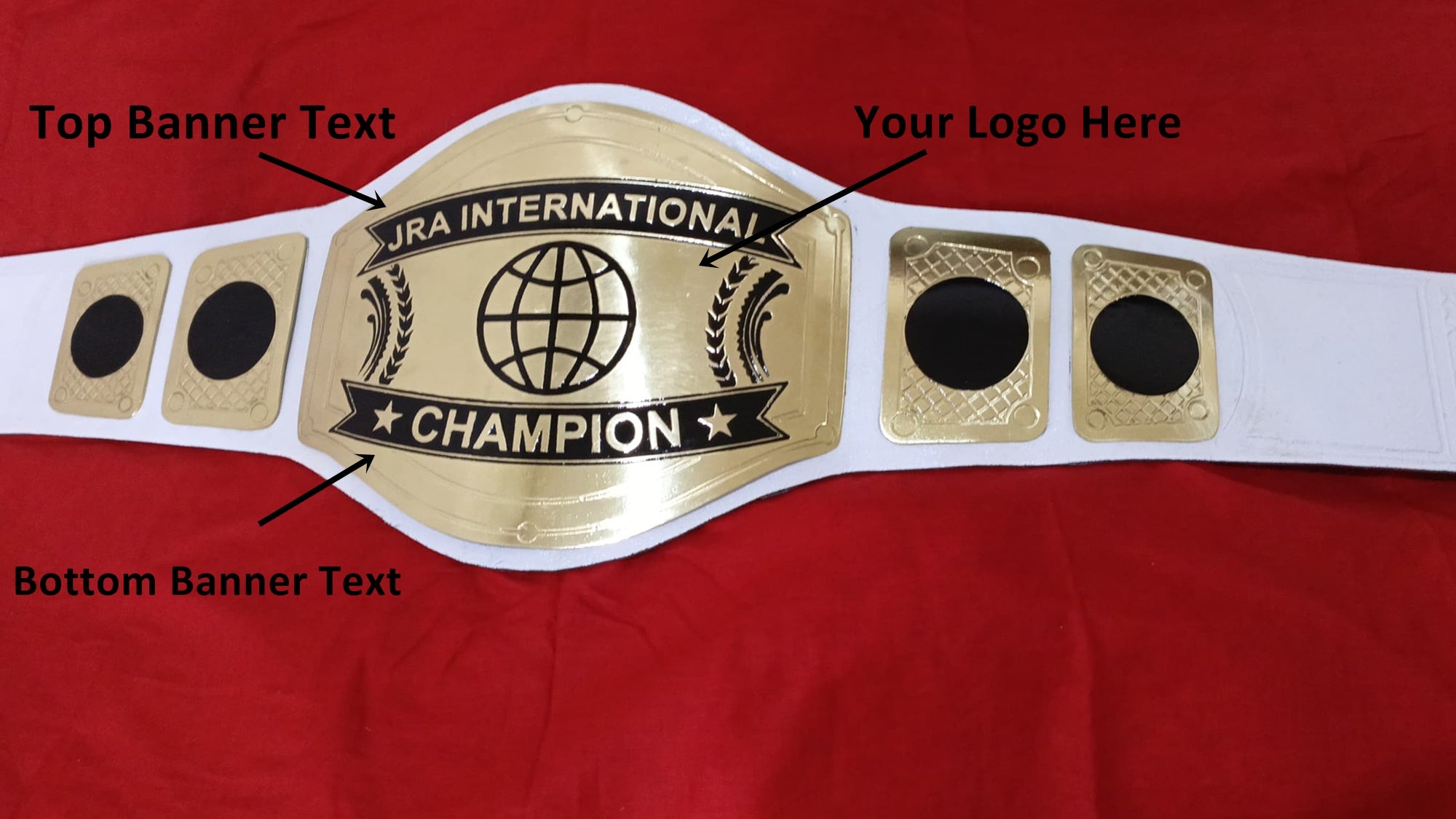 Custom Name and World Logo Wrestling Championship Belt - Customize Wrestling Belts