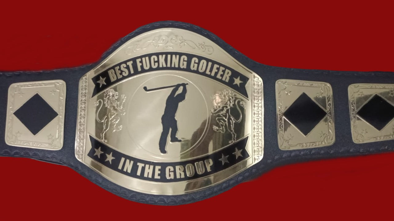 Custom Name and Golf Player Logo Wrestling Championship Belt - Customize Wrestling Belts