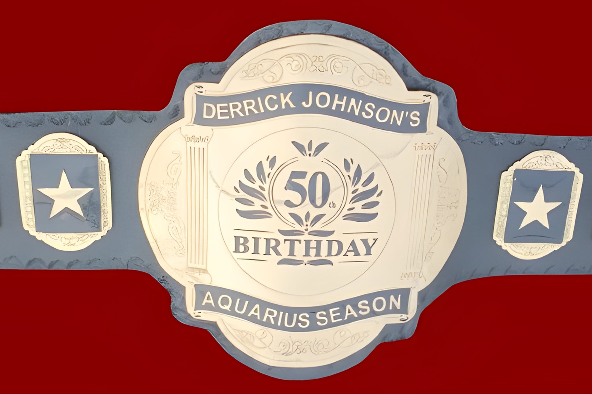 Custom 50th Birthday Logo Wrestling Championship Belt