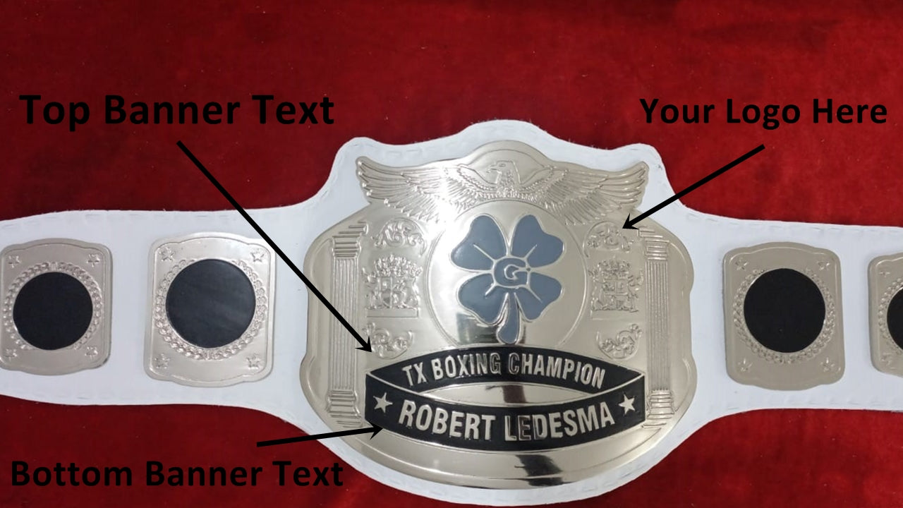 Custom Name and Flower Logo Wrestling Championship Belt - Customize Wrestling Belts