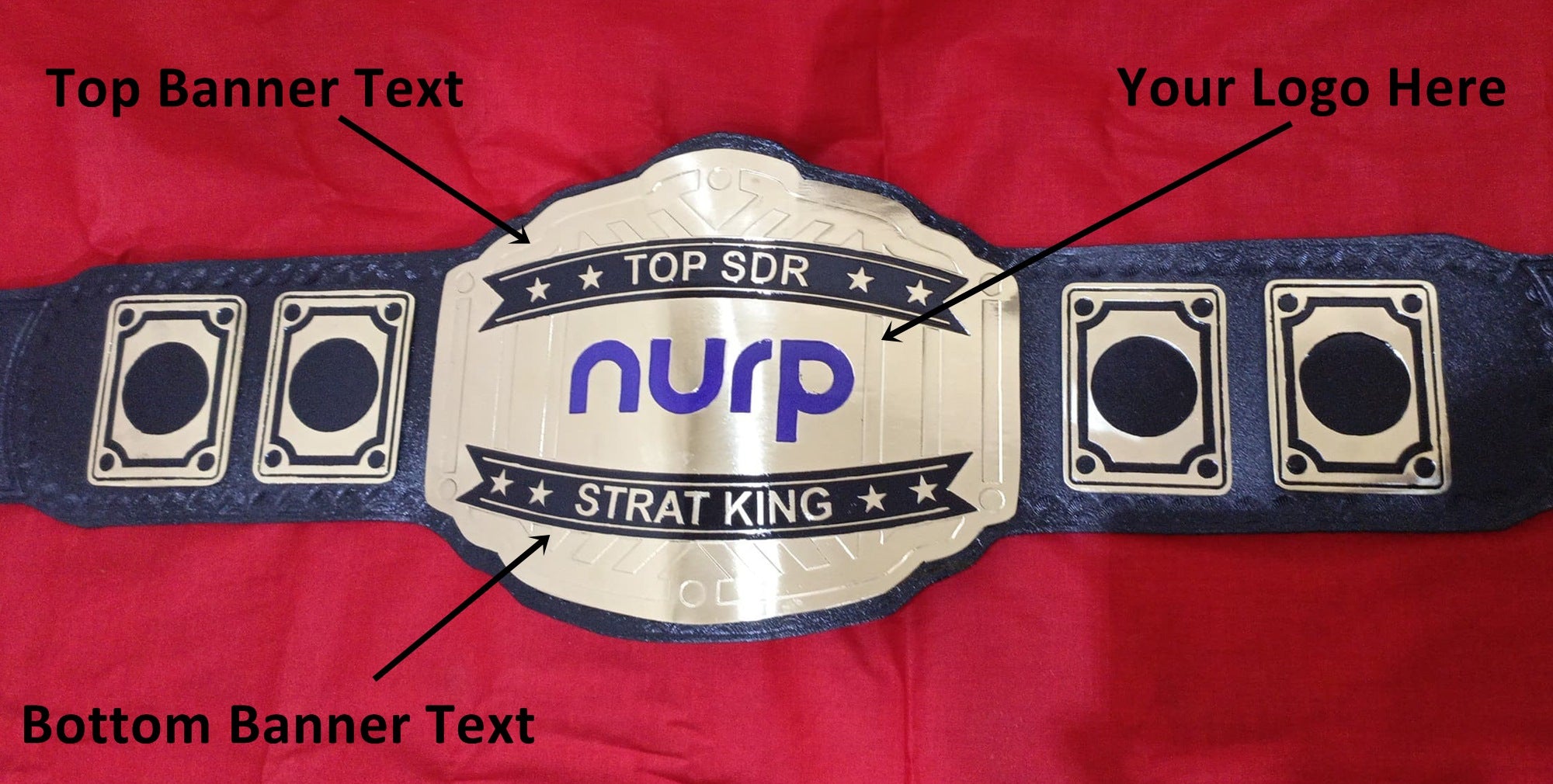 Custom Name and NURP Logo Wrestling Championship Belt - Customize Wrestling Belts