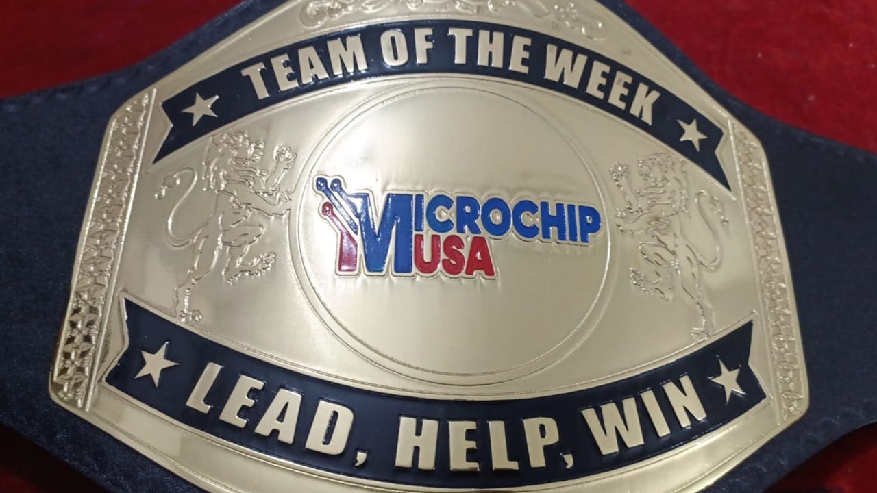 Custom Name and Microchip USA Logo Wrestling Championship Belt - Customize Wrestling Belts