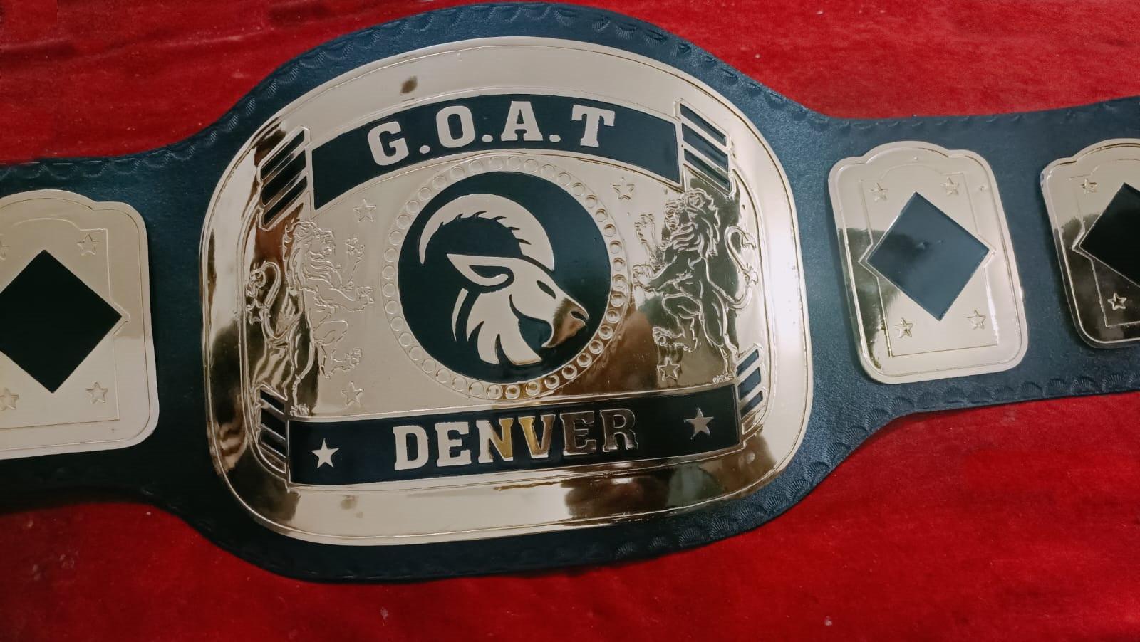 Custom Name and Wild Goat Logo Wrestling Championship Belt - Customize Wrestling Belts