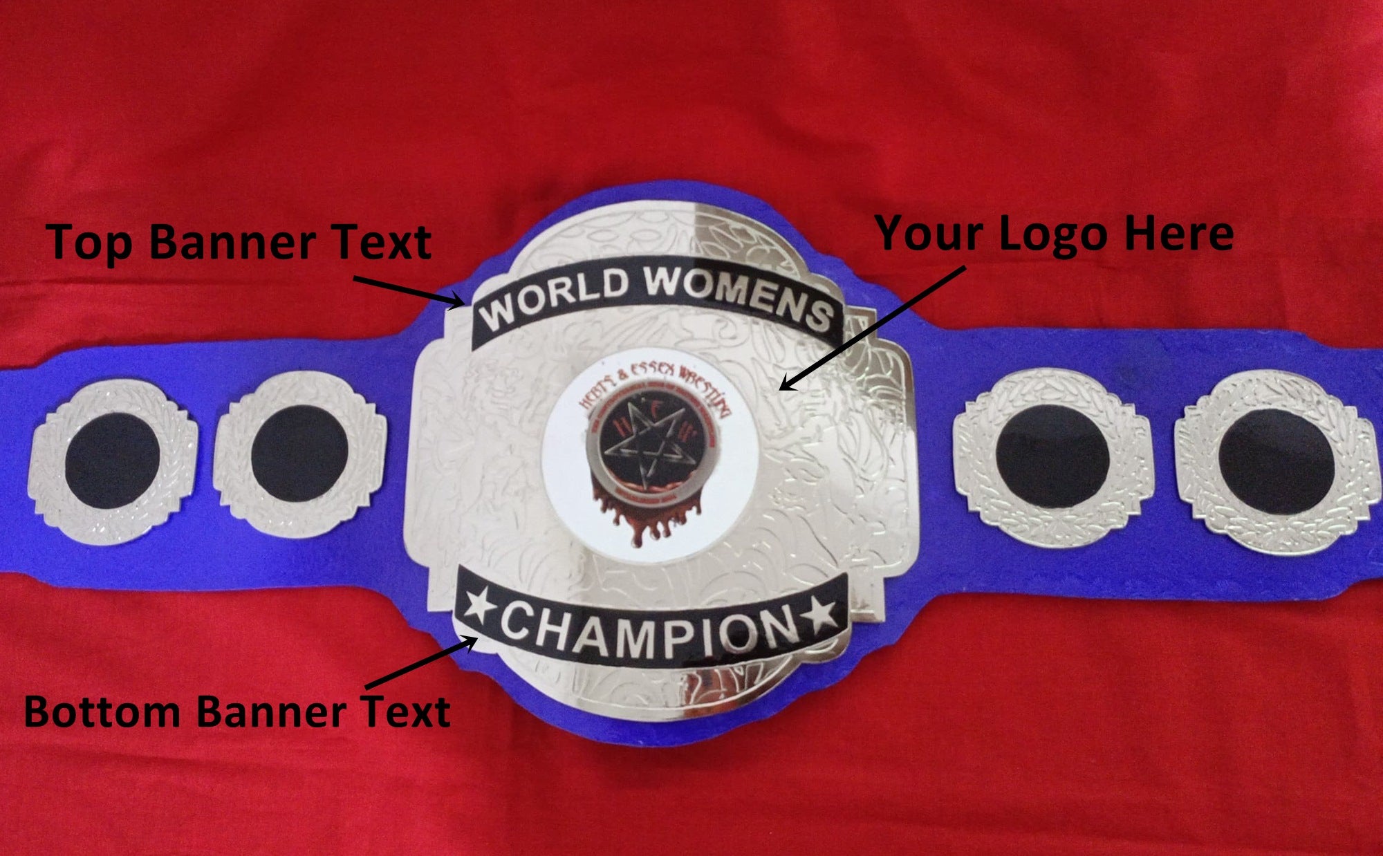 Custom Name and Blooding Star Logo Wrestling Championship Belt - Customize Wrestling Belts