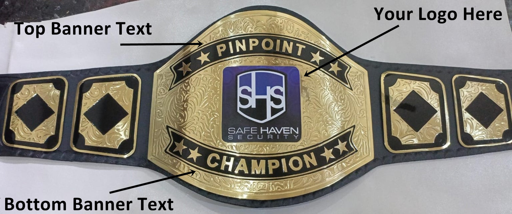 Custom Name and SHS Logo Wrestling Championship Belt - Customize Wrestling Belts