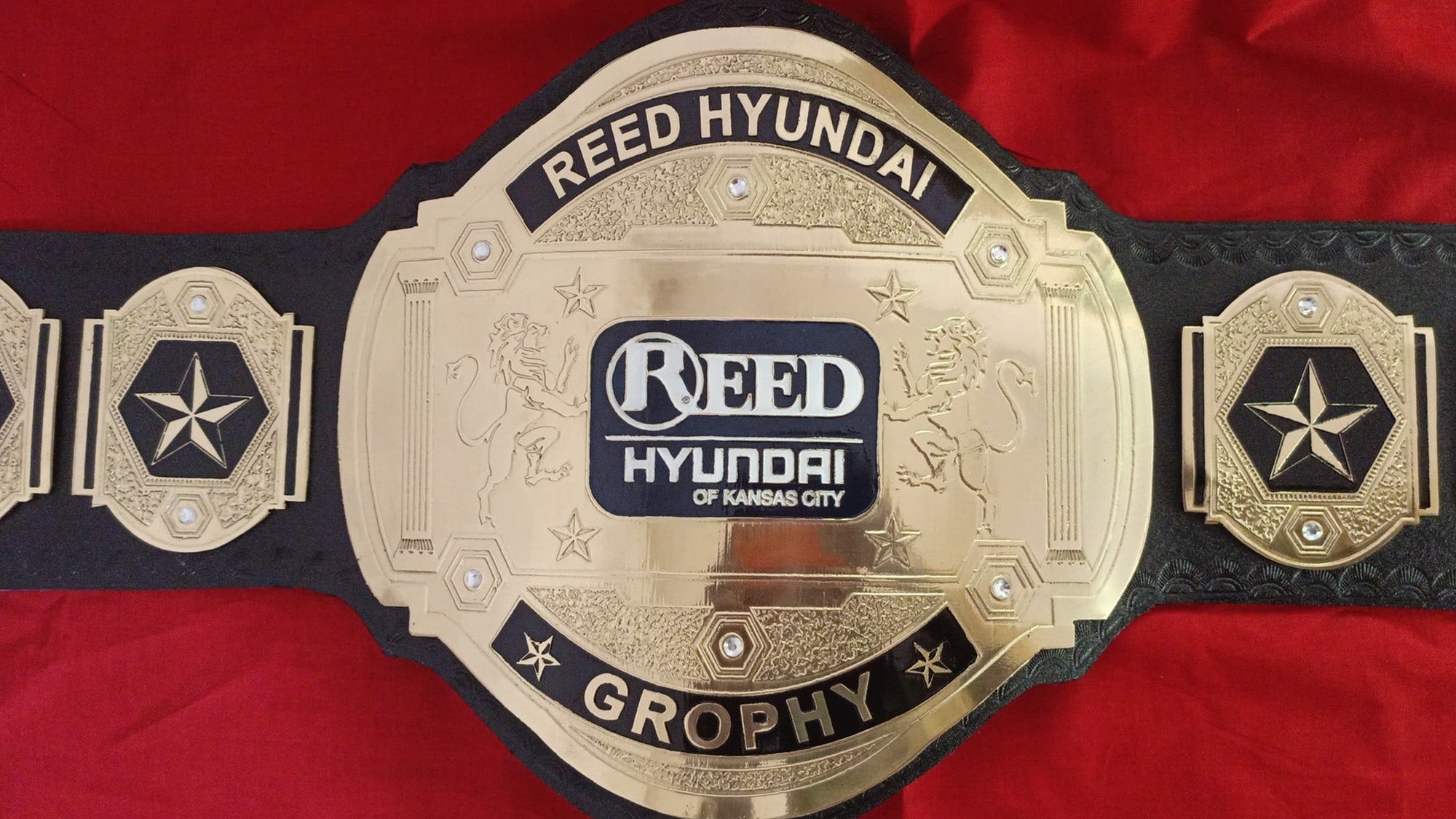 Custom Name and Reed Hyundai Logo Wrestling Championship Belt - Customize Wrestling Belts