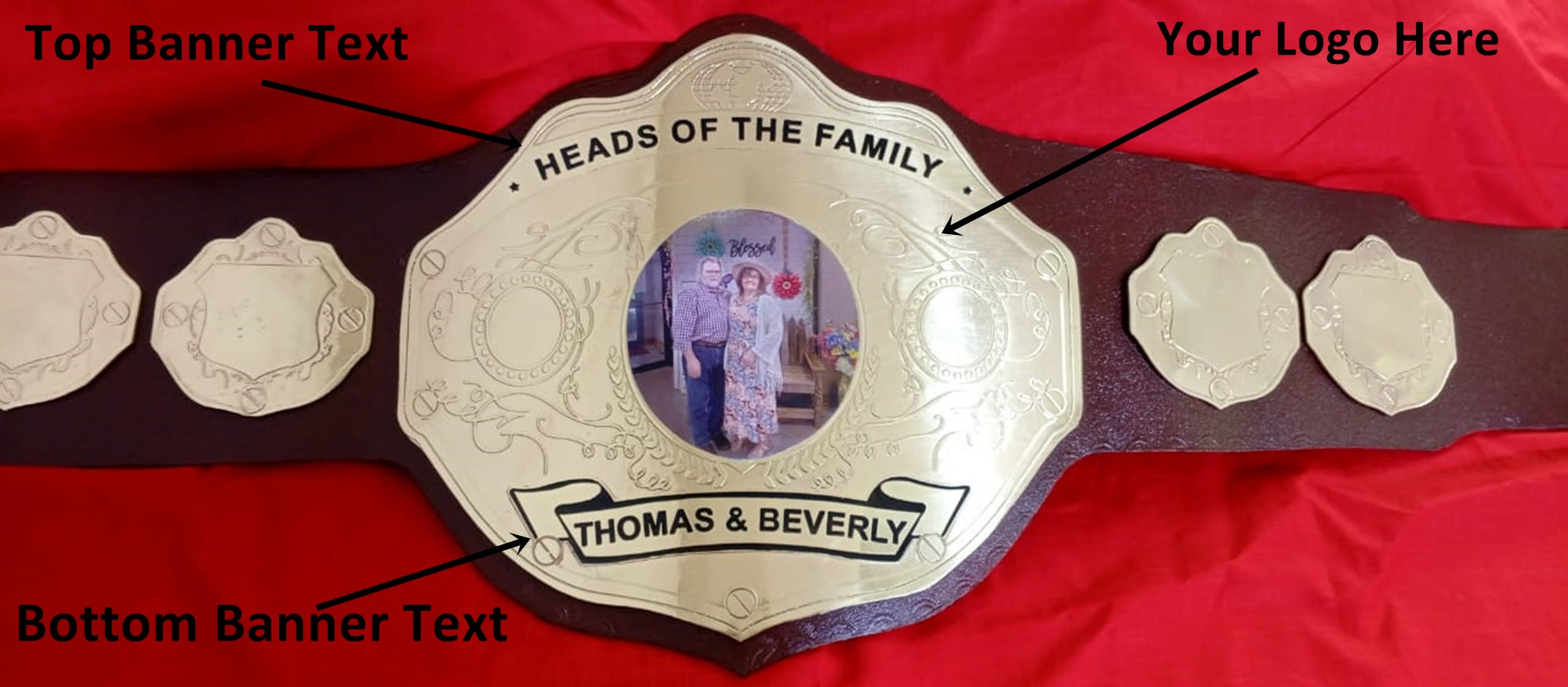 Custom Name and Couple Picture Wrestling Championship Belt - Customize Wrestling Belts