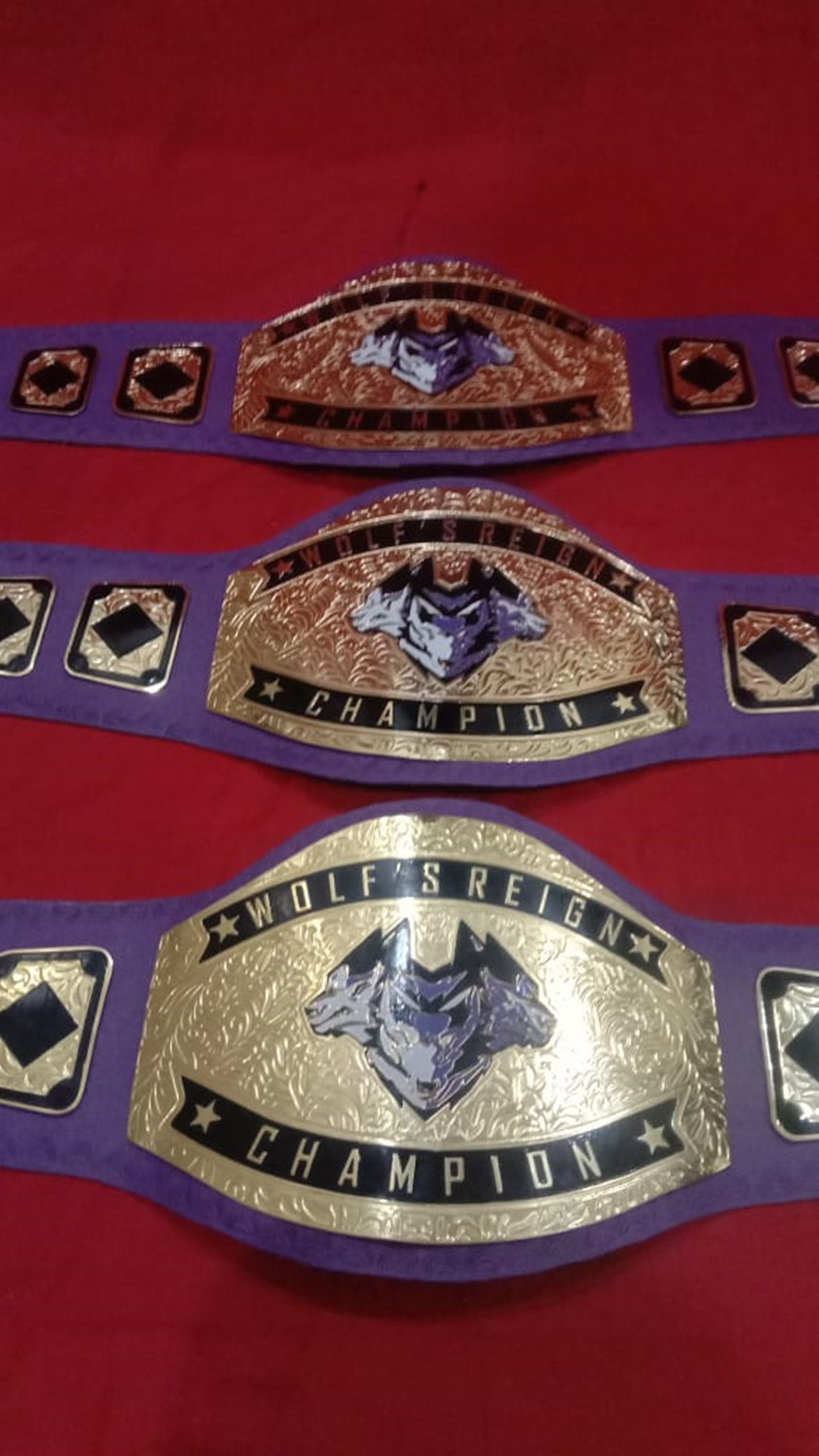 Custom Name and Wolf Logo Wrestling Championship Belt - Customize Wrestling Belts