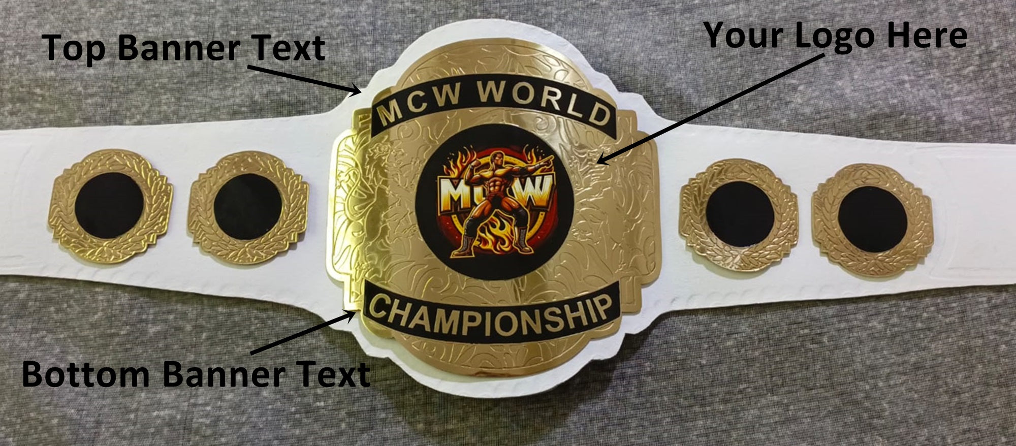 Custom Name and Wrestler Logo Wrestling Championship Belt - Customize Wrestling Belts