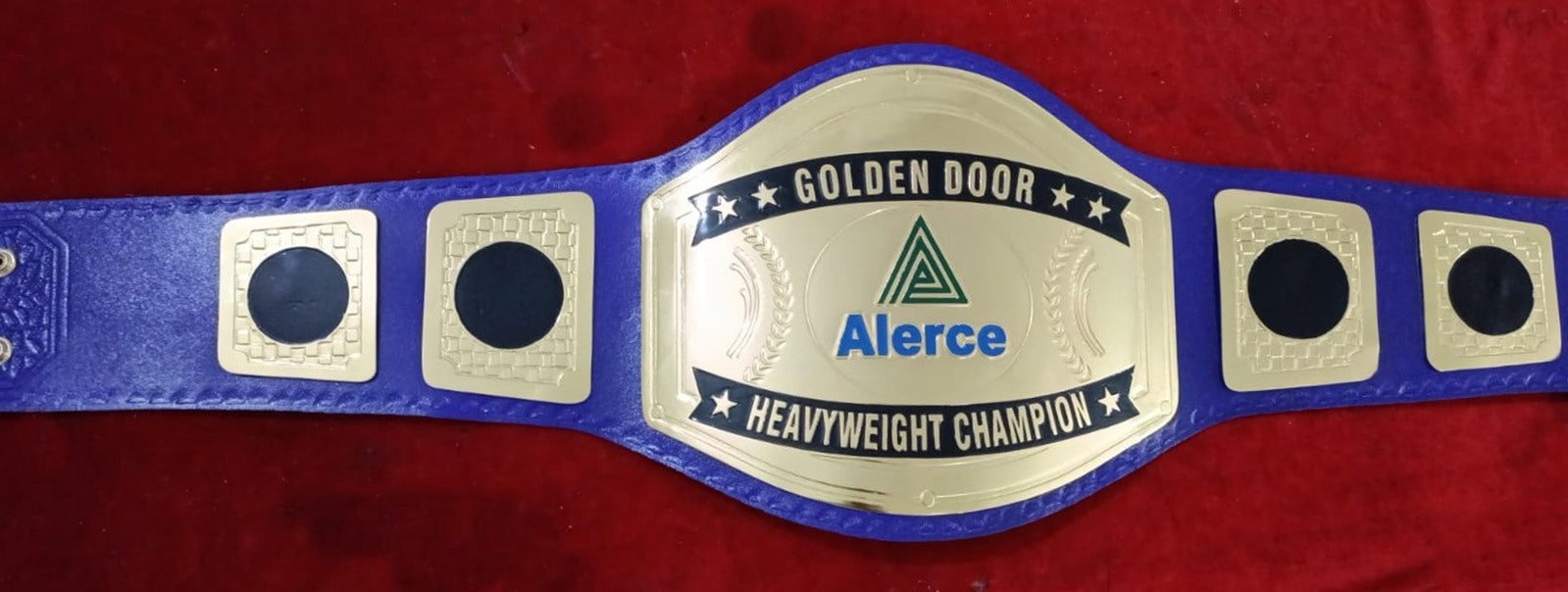 Custom Name and Green Triangle Logo Wrestling Championship Belt - Customize Wrestling Belts