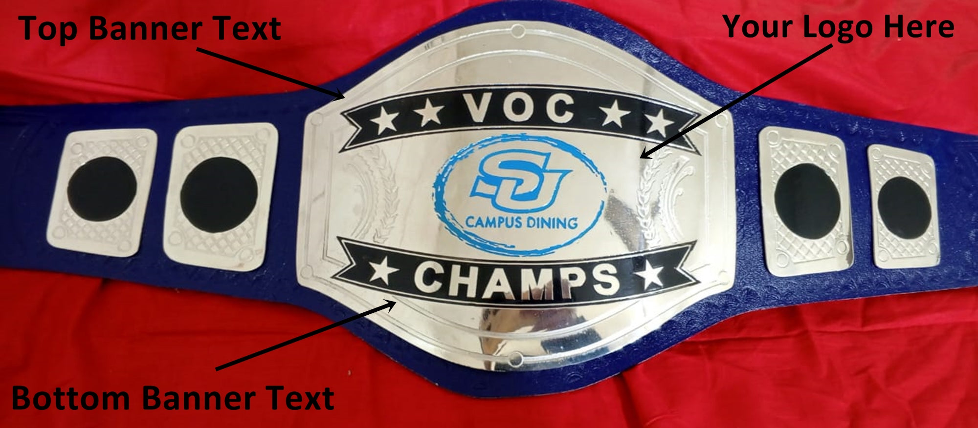 Custom Name and SU Campus Dining Logo Wrestling Championship Belt - Customize Wrestling Belts