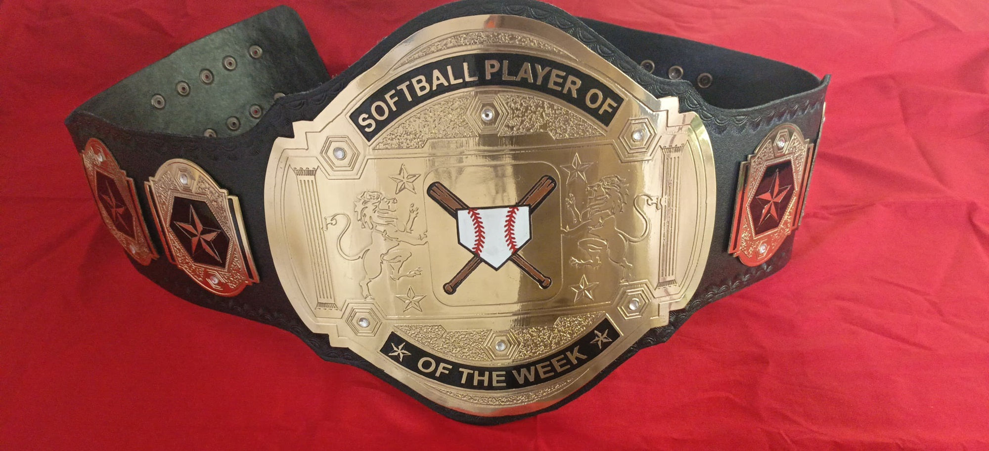 Custom Name and Baseball Bat Logo Wrestling Championship Belt - Customize Wrestling Belts