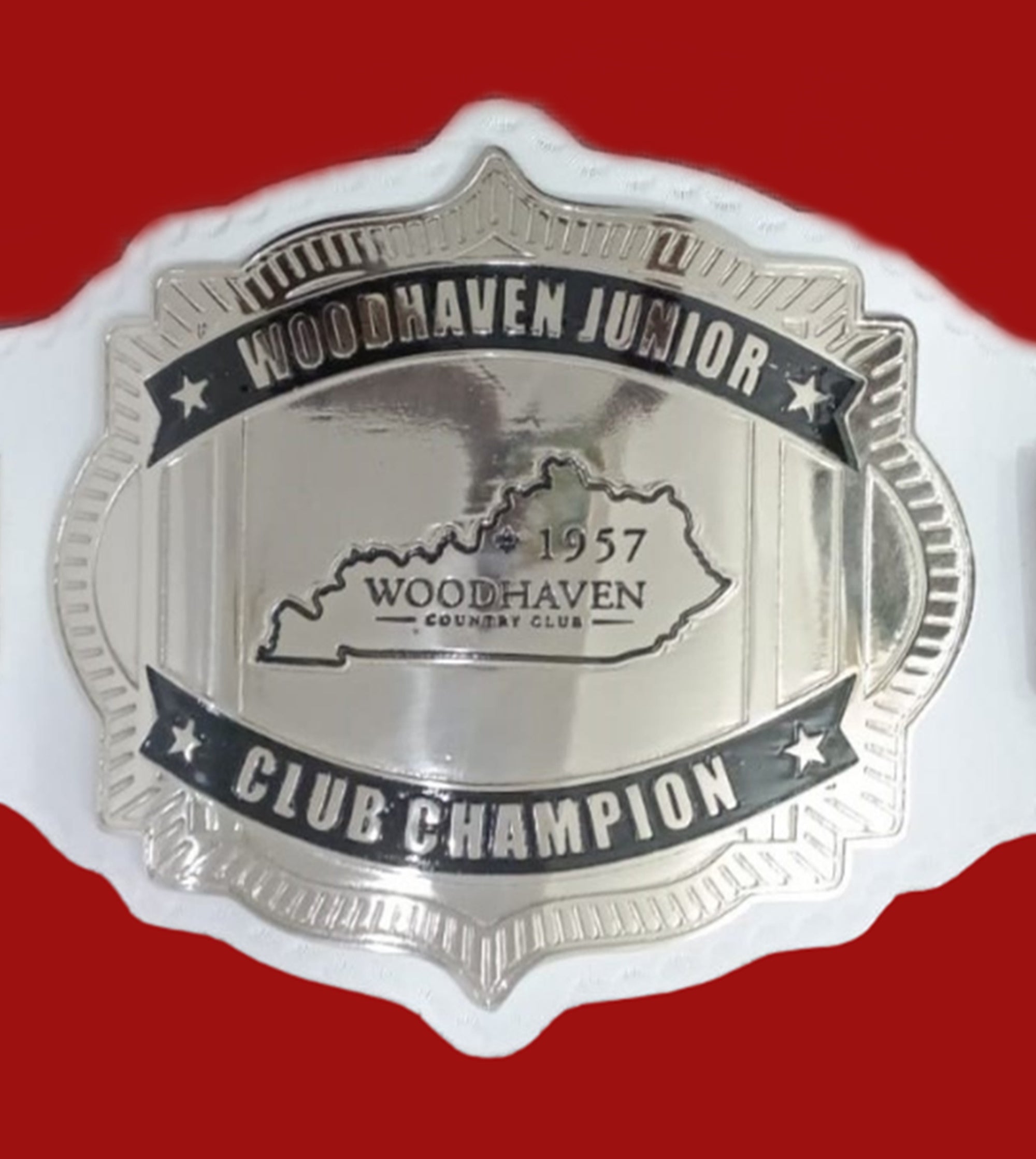 Custom Name and Woodhaven State Map Logo Wrestling Championship Belt - Customize Wrestling Belts