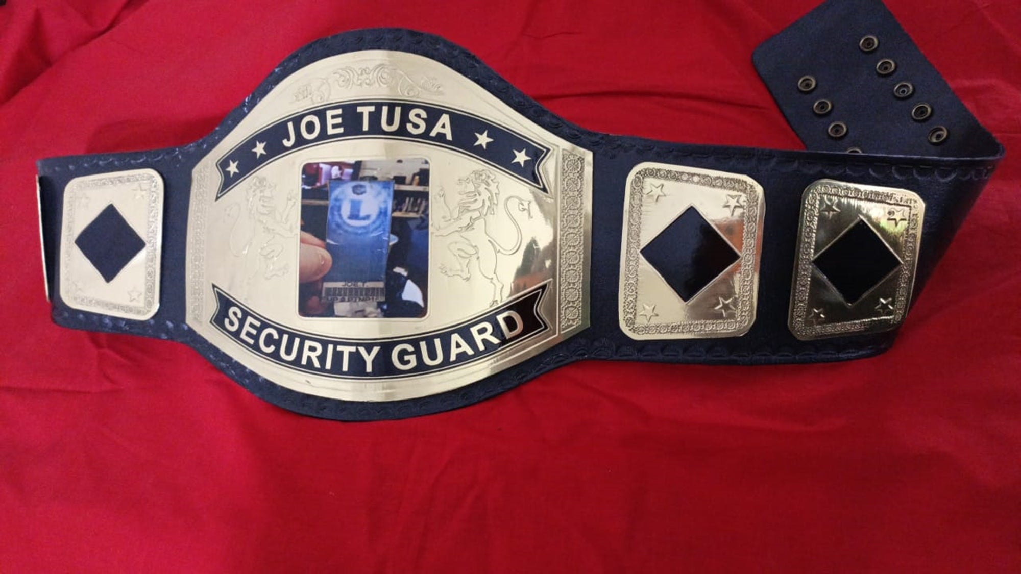 Custom Name and Security Guard Card Logo Wrestling Championship Belt - Customize Wrestling Belts