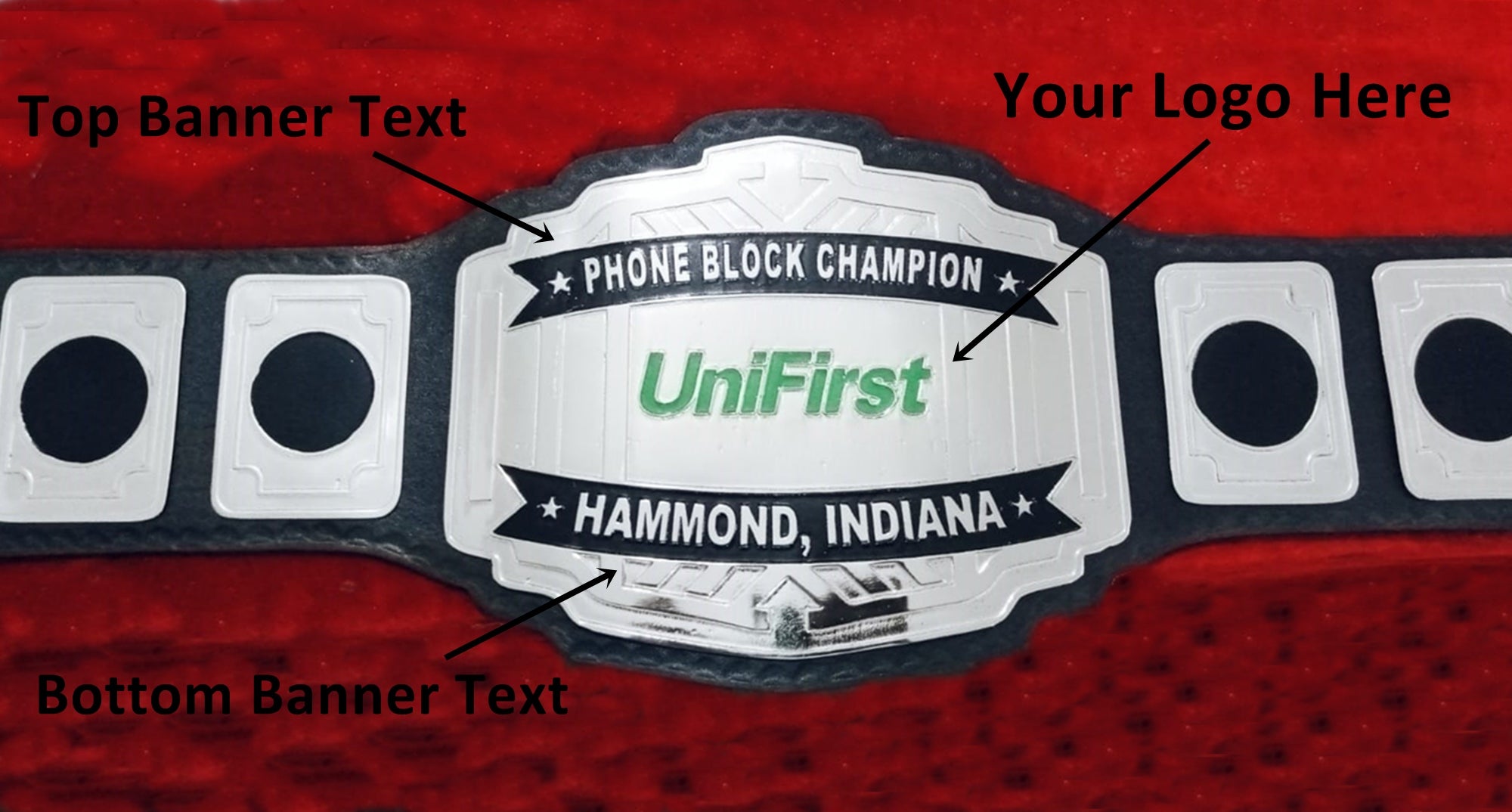 Custom UniFirst Logo Wrestling Championship Belt - Customize Wrestling Belts