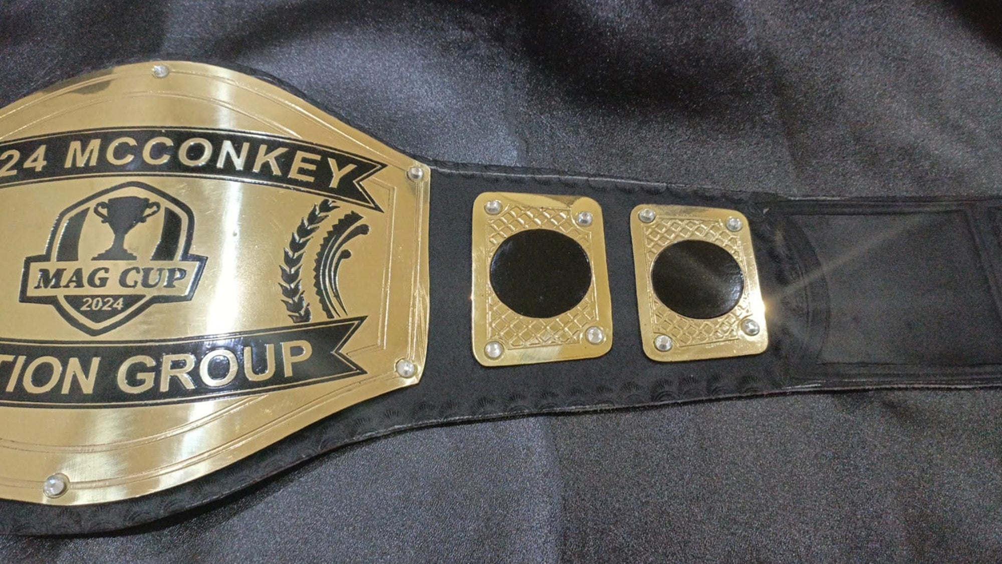 Custom Name and Trophy Cup Logo Wrestling Championship Belt - Customize Wrestling Belts