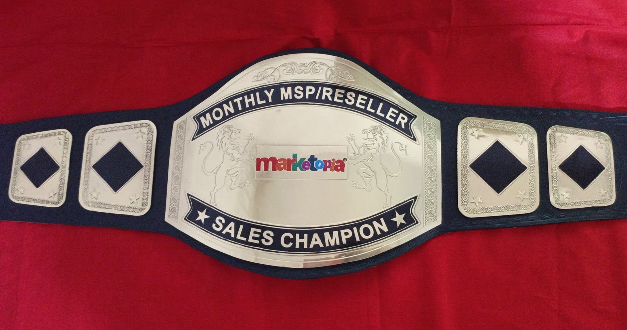 Custom Name and Marketopia Logo Wrestling Championship Belt - Customize Wrestling Belts