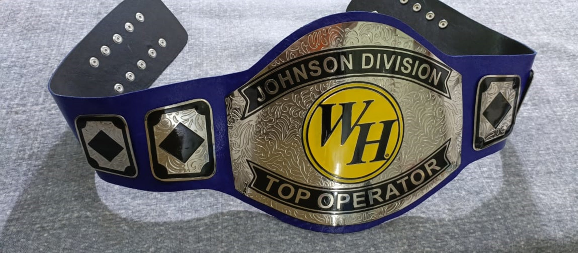 Custom Name and WH Logo Wrestling Championship Belt - Customize Wrestling Belts