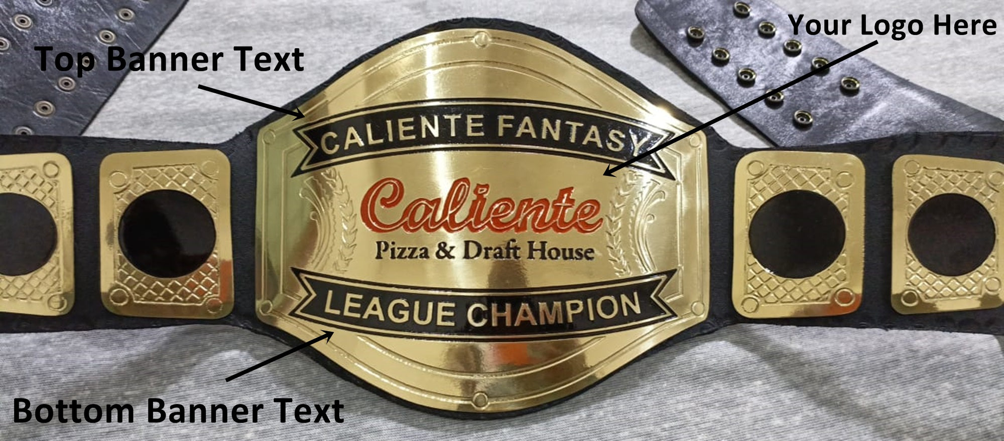 Custom Name and Caliente Logo Wrestling Championship Belt - Customize Wrestling Belts