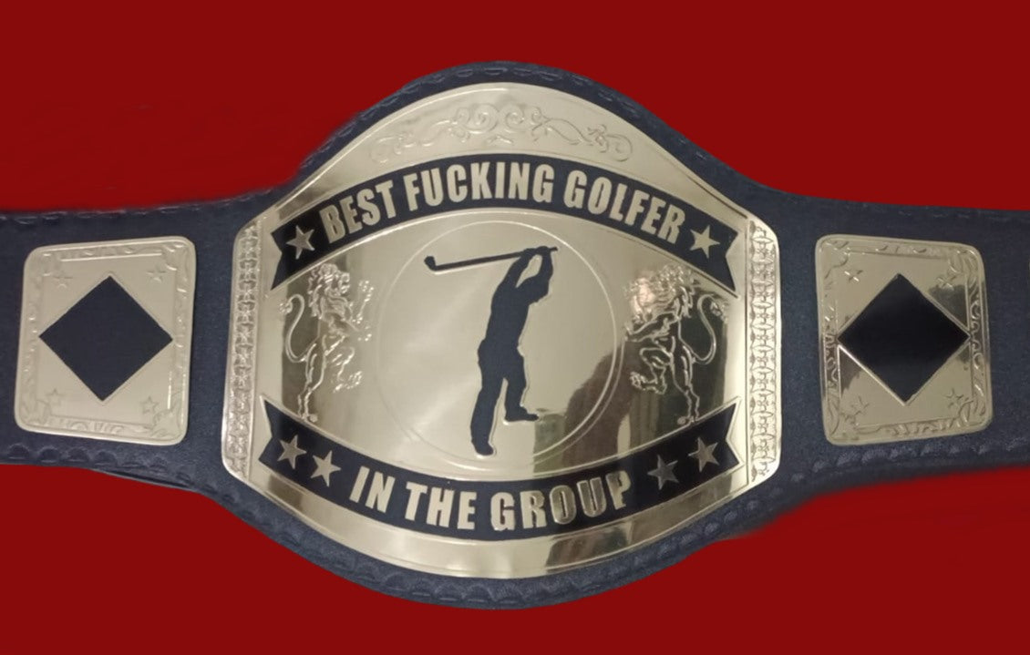 Custom Name and Golf Player Logo Wrestling Championship Belt - Customize Wrestling Belts