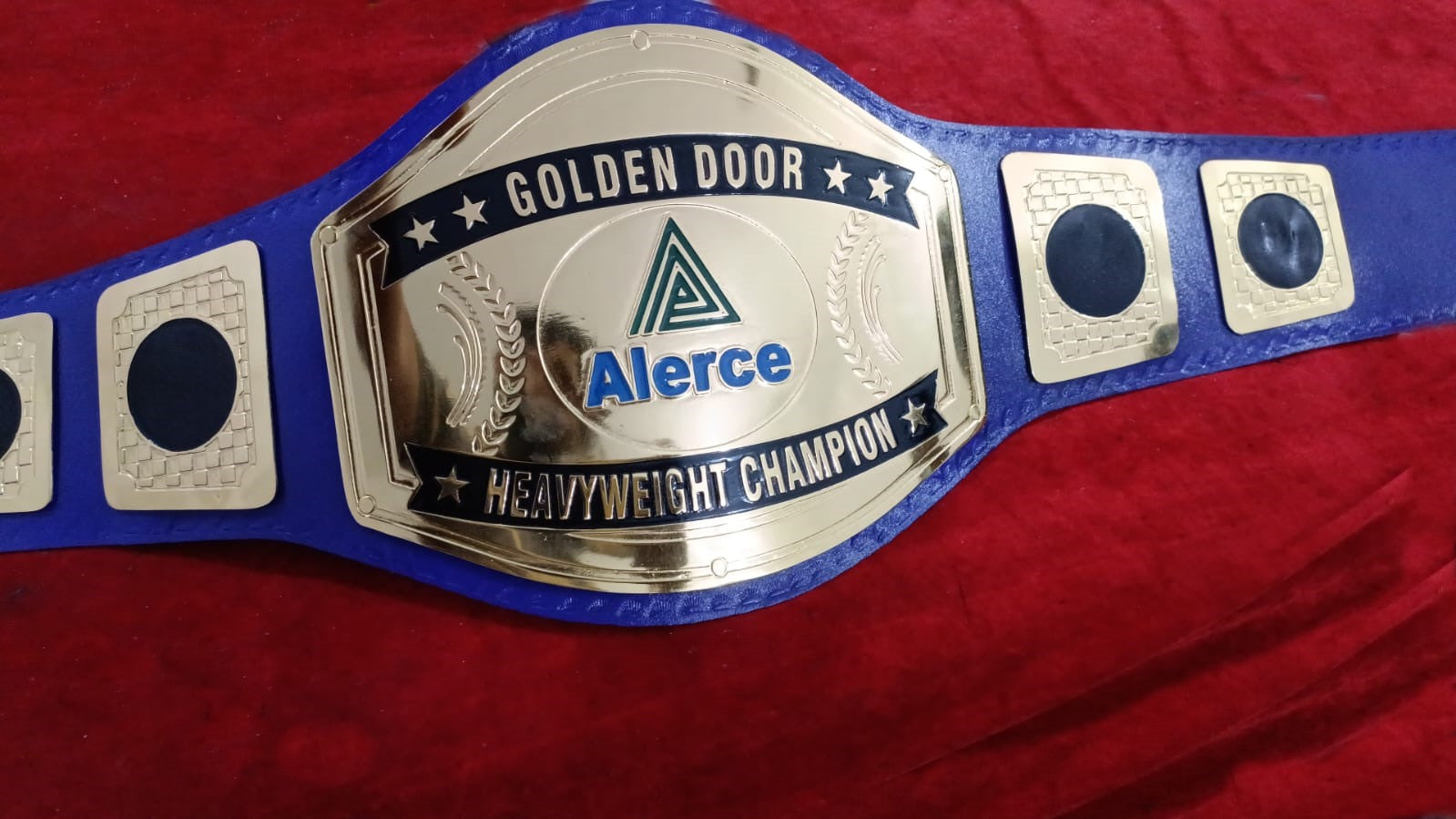 Custom Name and Green Triangle Logo Wrestling Championship Belt - Customize Wrestling Belts