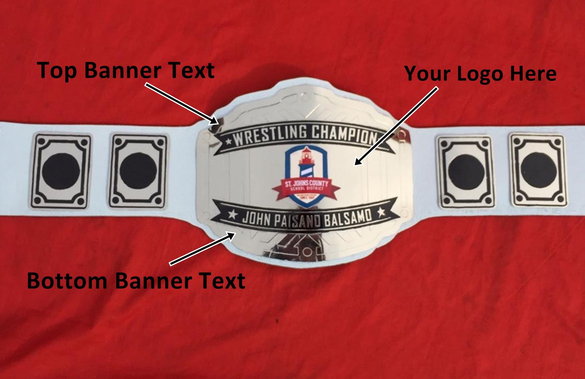 Custom Name and School Logo For Your Institute Wrestling Championship Belt Adult Size - Customize Wrestling Belts