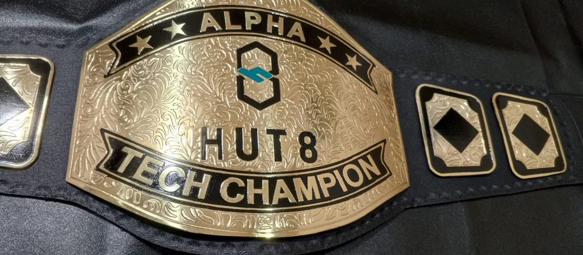 Custom Name and Hut 8 Logo Wrestling Championship Belt - Customize Wrestling Belts