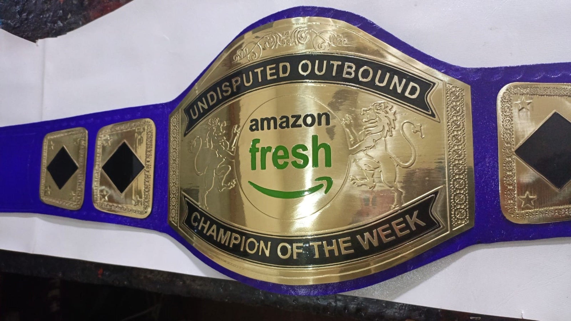 Custom Name and Amz Fresh Logo Wrestling Championship Belt - Customize Wrestling Belts