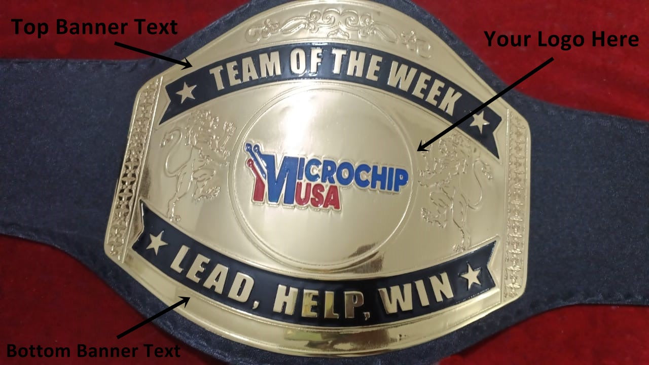 Custom Name and Microchip USA Logo Wrestling Championship Belt - Customize Wrestling Belts