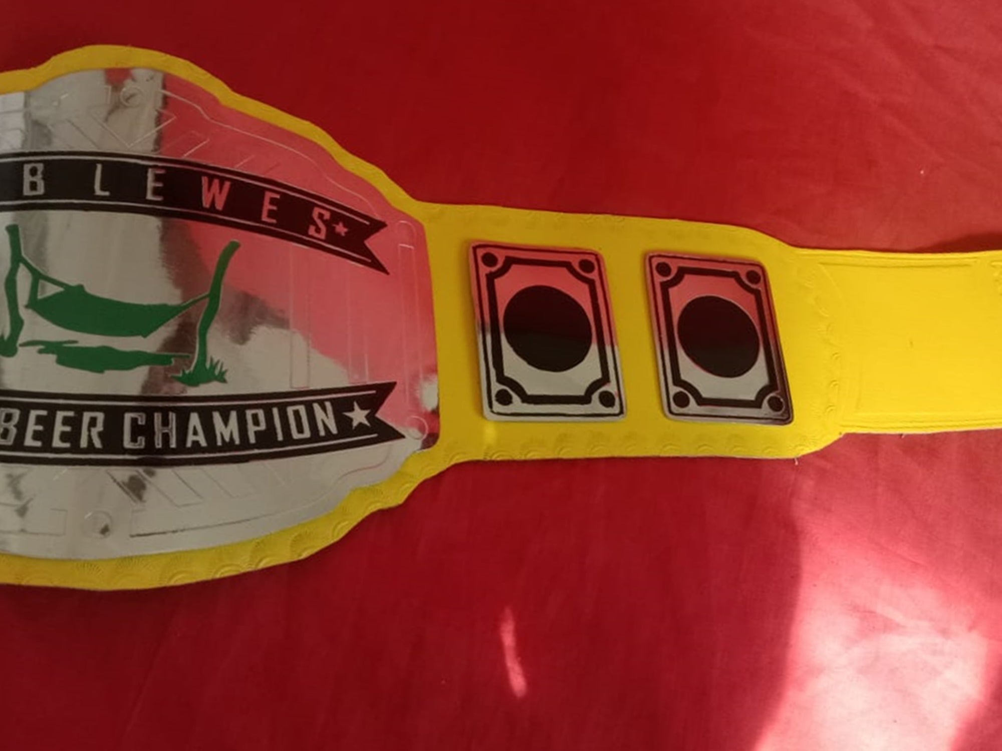 Custom Name and Green Net Woven Sling Logo Championship Belt - Customize Wrestling Belts